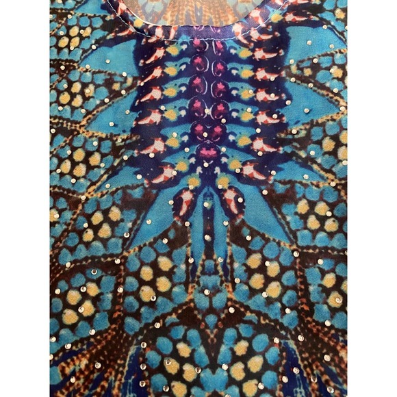 Batwing Blouse One Size Jennifer Rose NY Animal Print Rhinestone Detail NEW - Picture 6 of 8